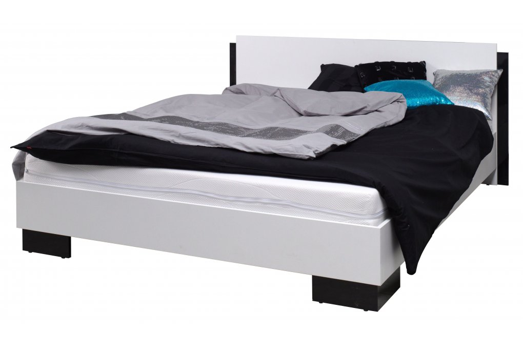 Łóżko Lux biało / czarne